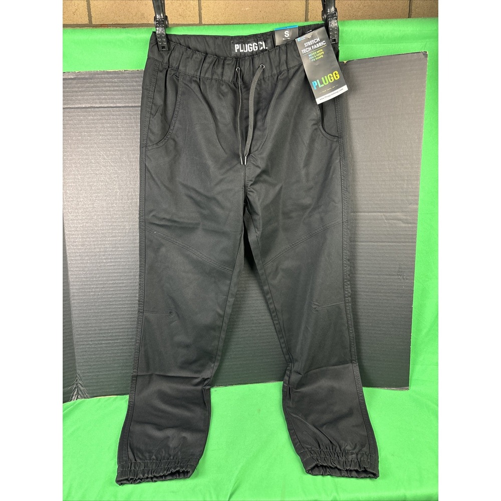 Plugg Clothing Mens Ripstop Jogger Pants Black P771442 Size Small
